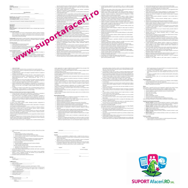 Fișa postului Agent gardă de corp – model editabil DOC